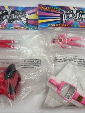 1995 New Mighty Morphin' Power Rangers Pink Ranger Red Ranger McDonald's Toy